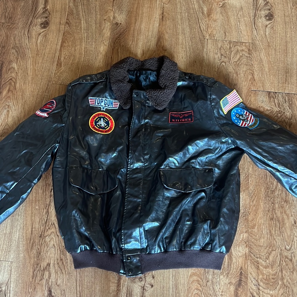 Top Gun maverick leather bomber jacket